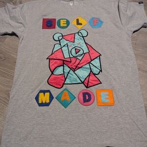 SELF MADE Graphic Tee - Colorblock Bear Design